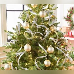 Valerie Parr Hill Curly Ribbon Tree Picks in ICY BLUE